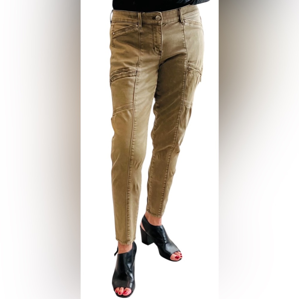 WHBM Skinny Ankle Cargo Pants | Tan (Khaki) | Size 4